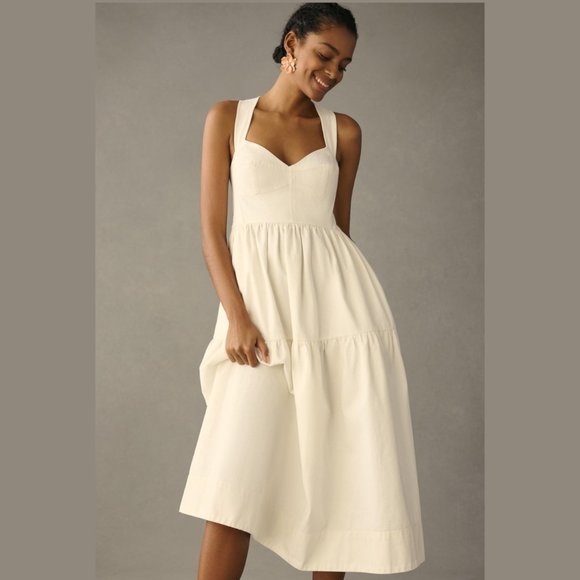 Anthropologie Forever That Girl Denim Sweetheart Dress NWT - Picture 3 of 7